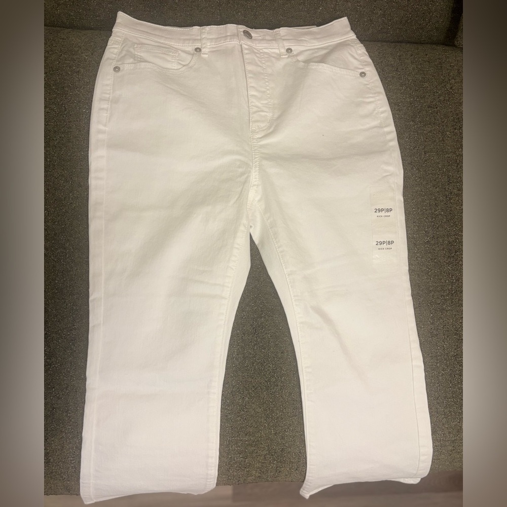 LOFT White Kick Crop Jeans